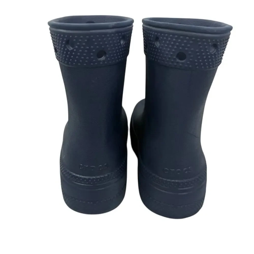 CROCS Classic Unisex Rain Outdoor Rubber Ankle Boots Navy Blue Kids Sz J1